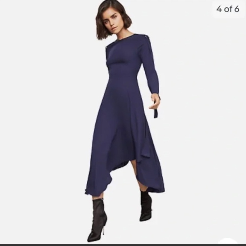 Bcbgmaxazria Asymmetric Pleather-Trimmed Dress